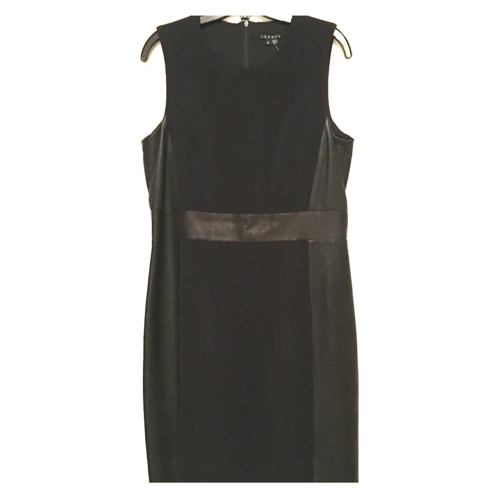 NWT! Size 10 Tahari Black Leather Dress